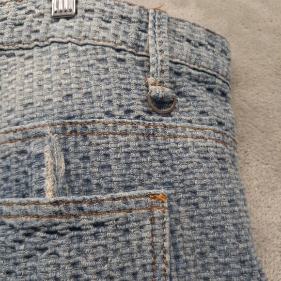 Fashion Nova Men 40 Cross Me Textured Stacked Slim Flare Jeans Vintage Blue Wash - Picture 9 of 11